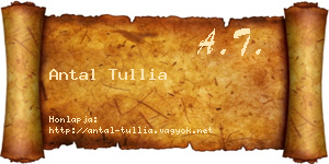 Antal Tullia névjegykártya